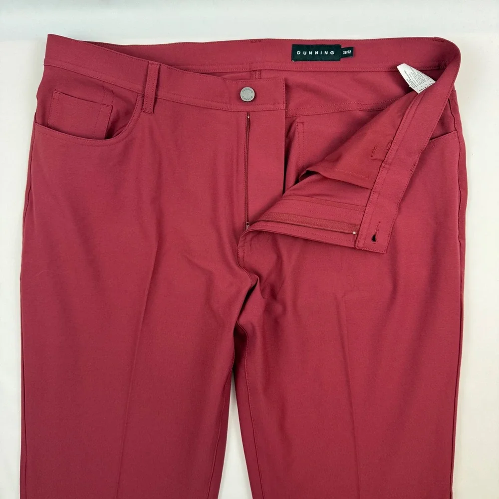 Dunning Golf Mens Burgundy Performance Stretch 5-Pocket Pants 38x32 DN801805EB